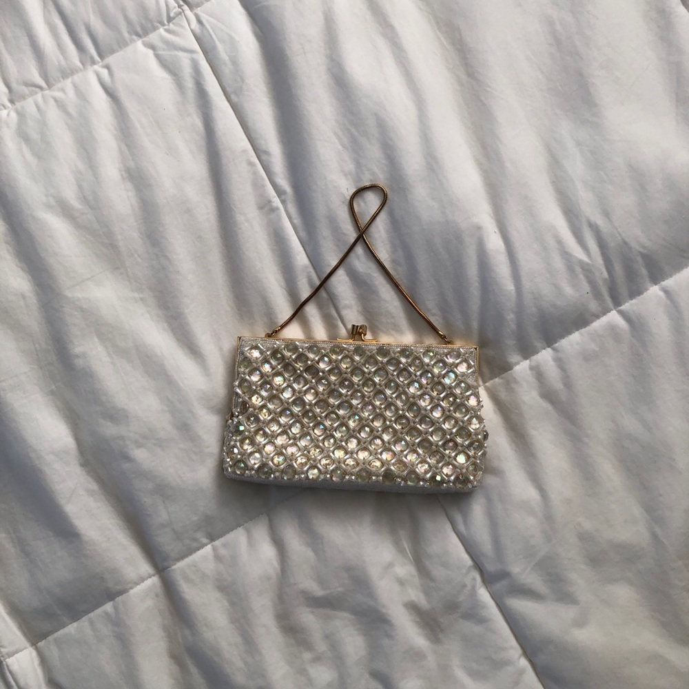 Vintage | Beaded Iridescent Champagne Mini Bag